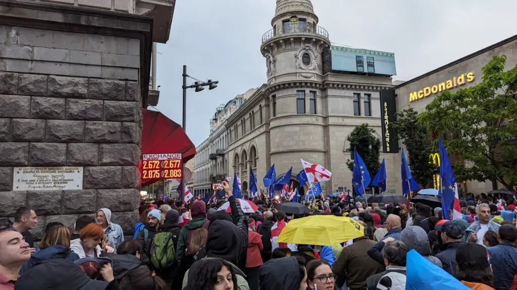 Fun Fact: Protests by the brave Georgians take place in any Tbilisi weather