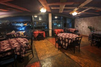 The view over Marjanishvilli inside the Nair Nairi Restaurant in Tbilisi